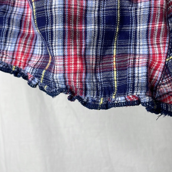 Justice size 20 100% cotton red and blue check button down - Picture 2 of 10